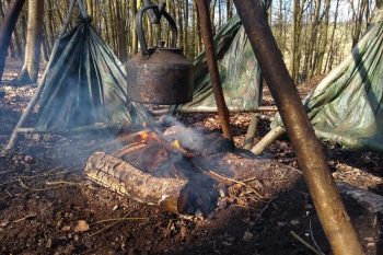 Reflections of Bushcraft in 2020 - Improvised chairs by the campfire