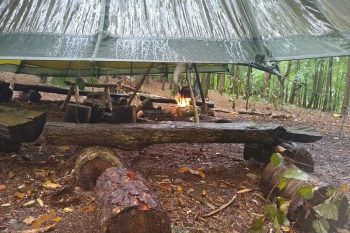 Woodland parachute camp - our Bushcraft classroom in the wilds of the Chilterns